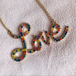 NY&Co LOVE Rainbow Gemstone Statement Necklace 🌈